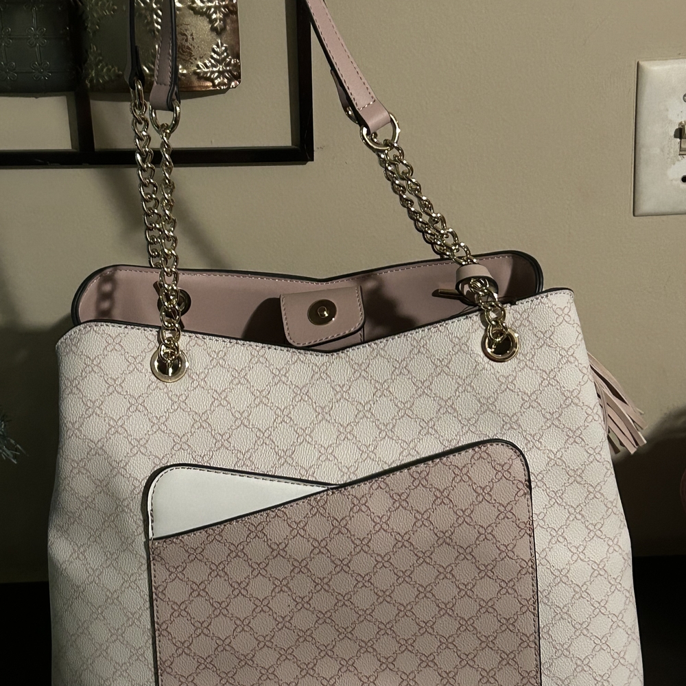 Elegant Pink and White Tote Bag